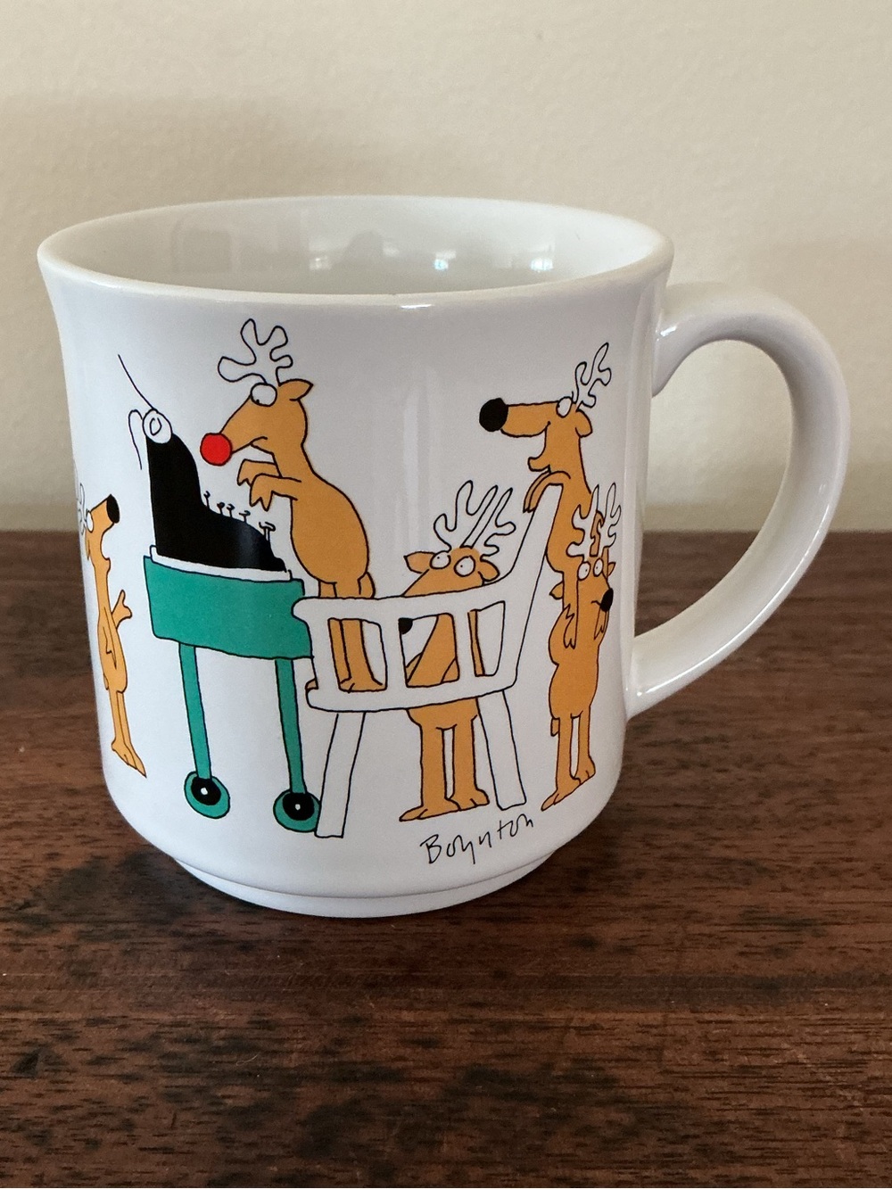 Sandra Boynton Reindeer/Typewriter Merry Christmas Mug